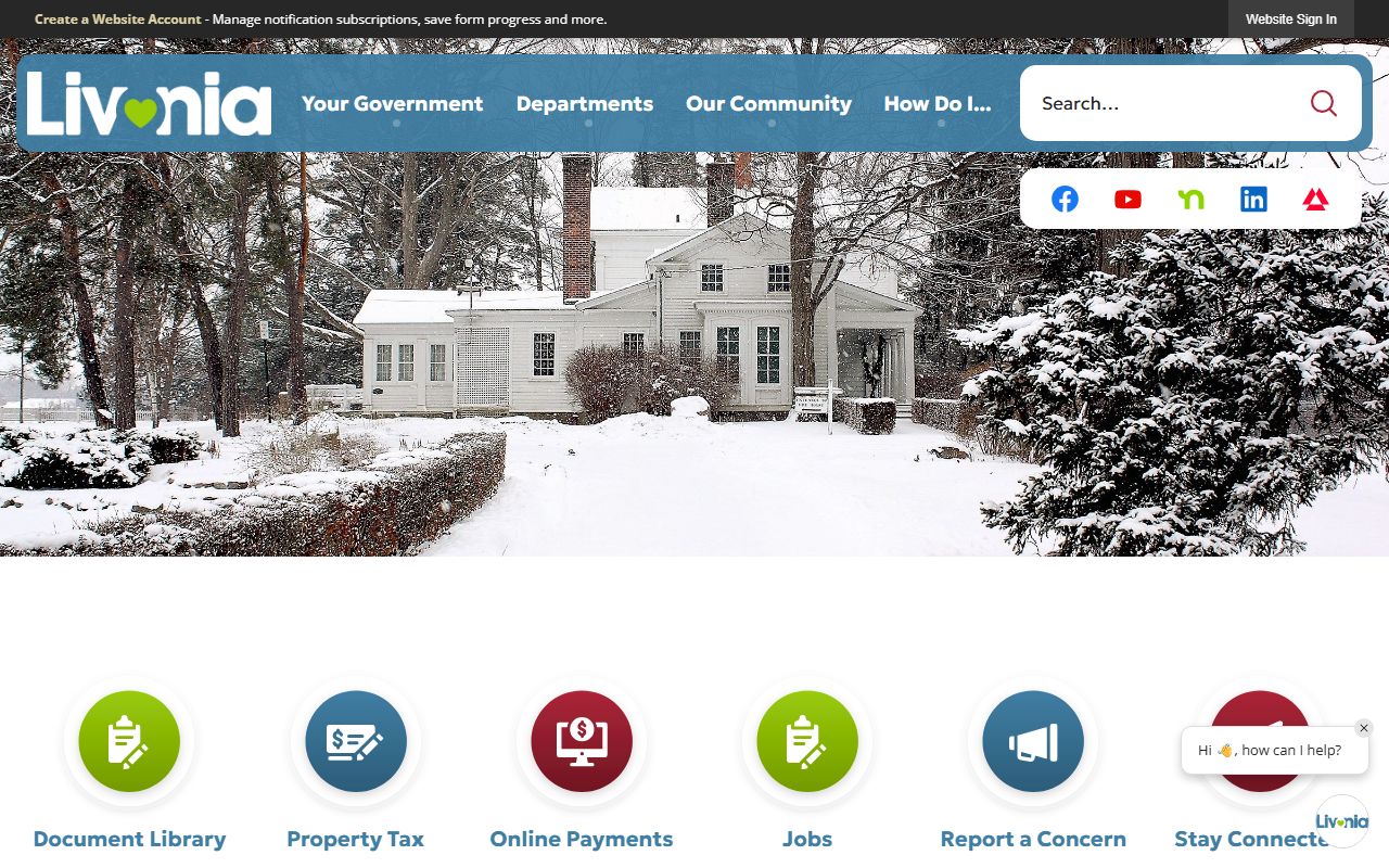 City of Livonia website for criminal court records and public records access in Wayne County