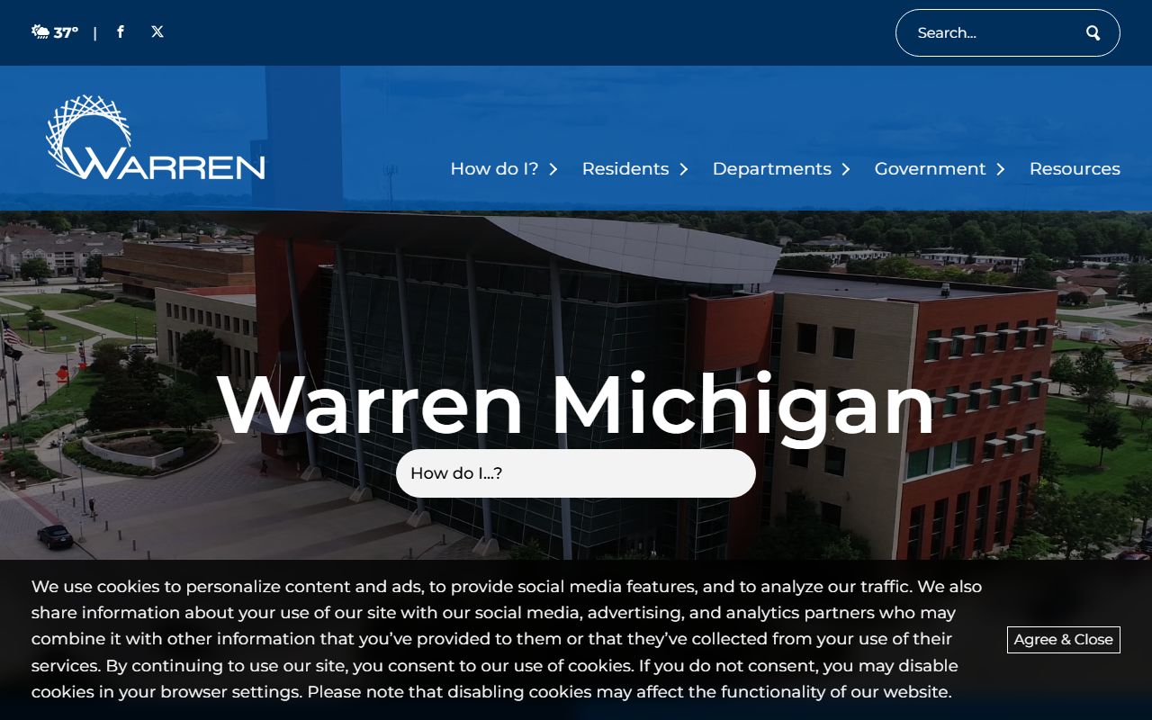 City of Warren website for criminal court records and public records