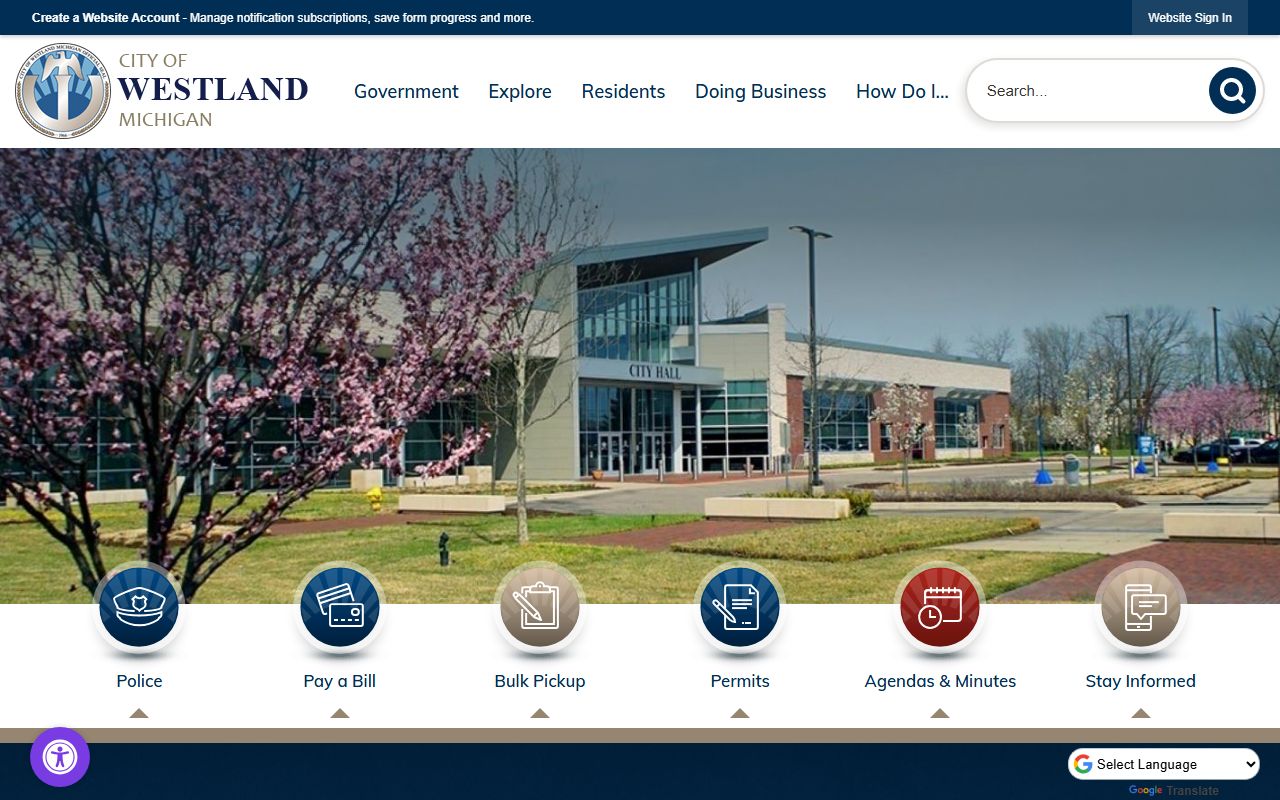 City of Westland website for criminal court record information