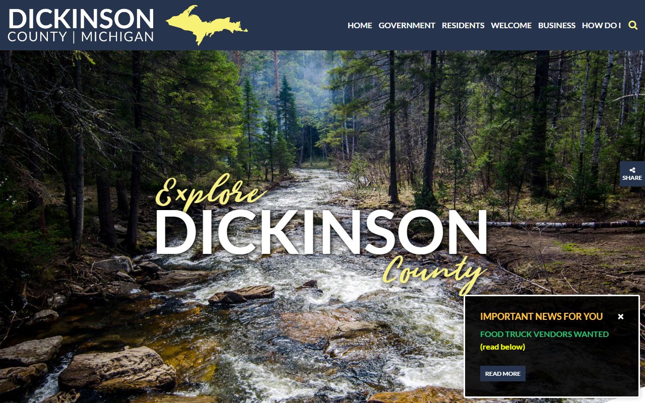 Dickinson County government website for criminal court records