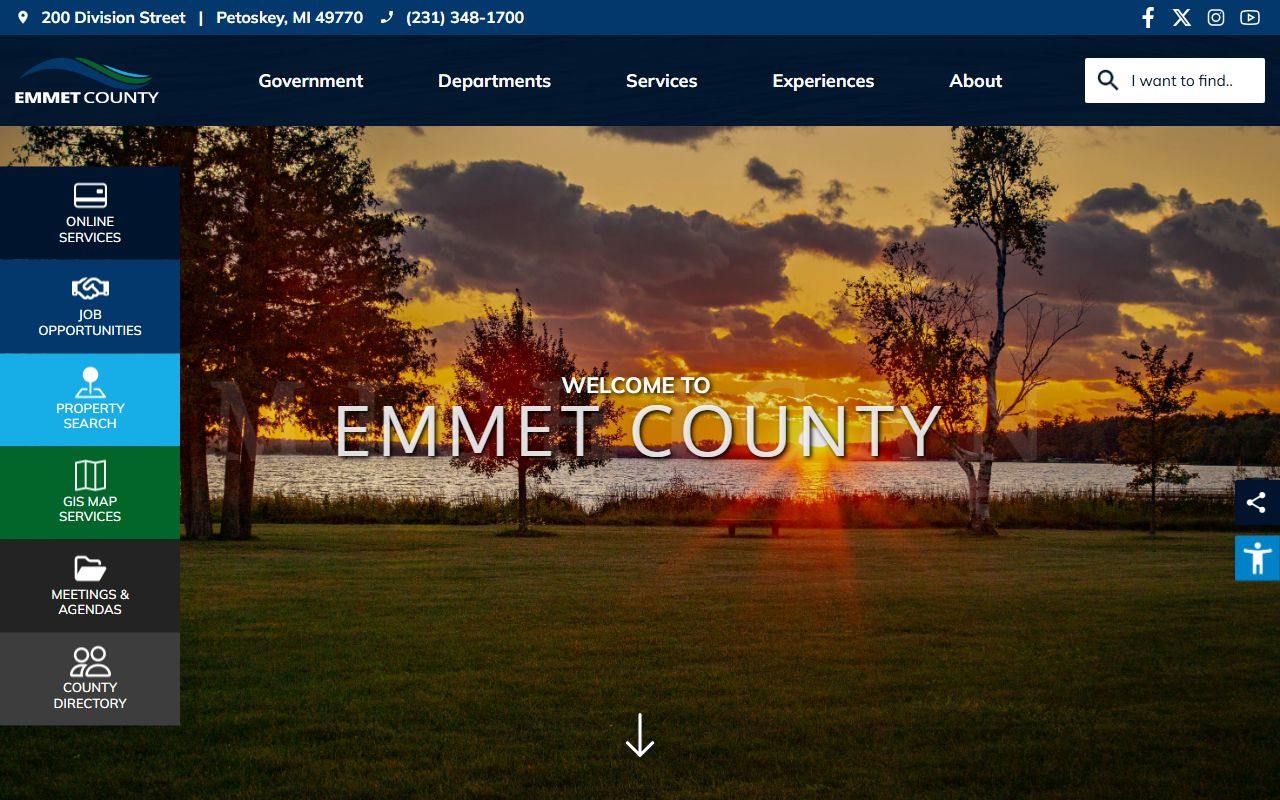 Emmet County government website for criminal court records