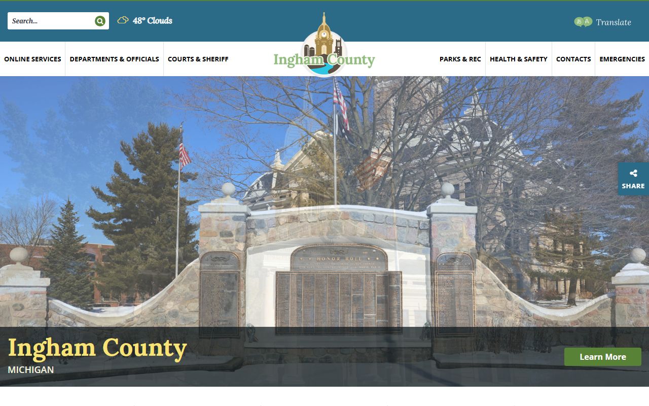 Ingham County website for criminal court records