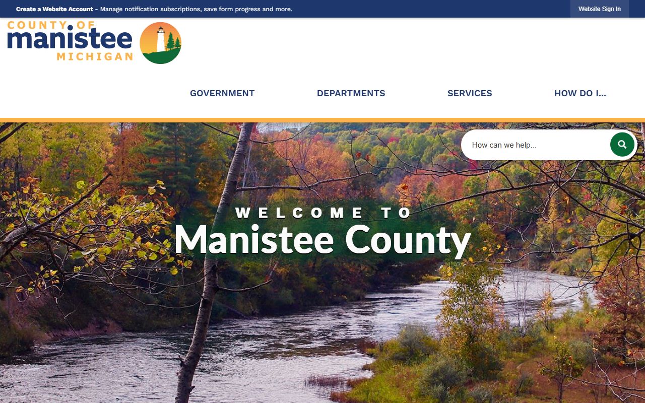 Manistee County government website for criminal court records