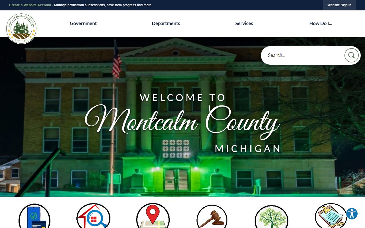 Montcalm County government website for criminal court records in Stanton