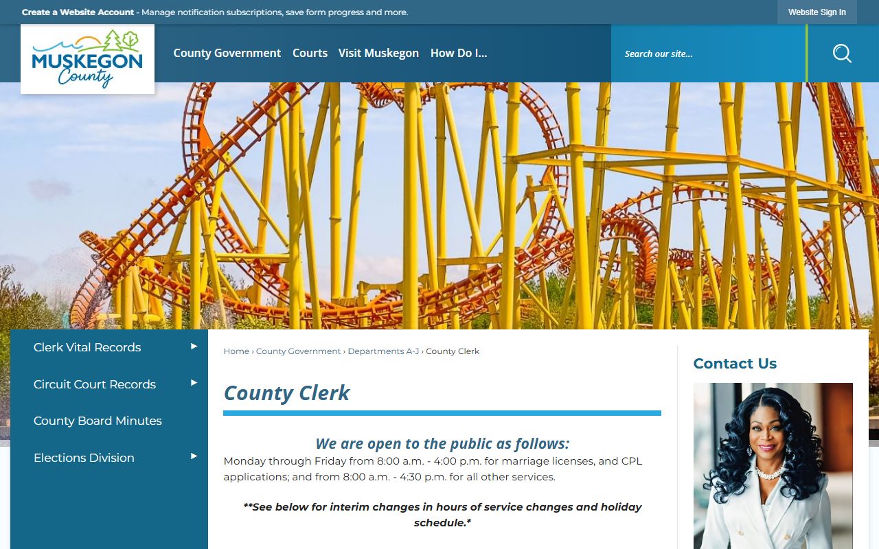 Muskegon County Clerk website for criminal court records