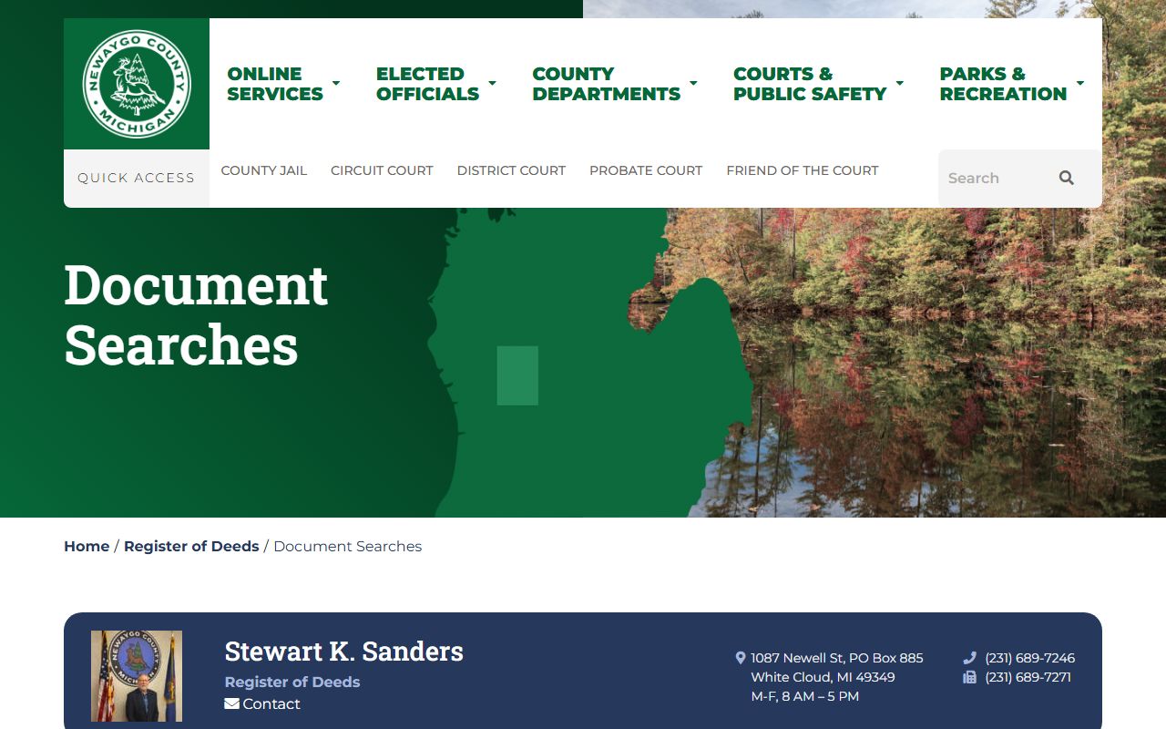 Newaygo County Register of Deeds document search portal