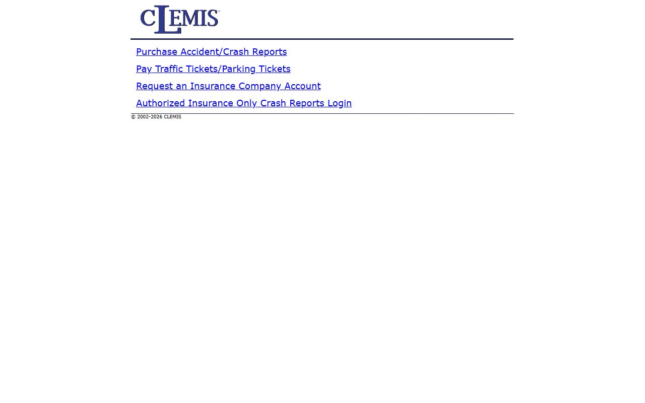 CLEMIS accident report portal serving Oakland County criminal records