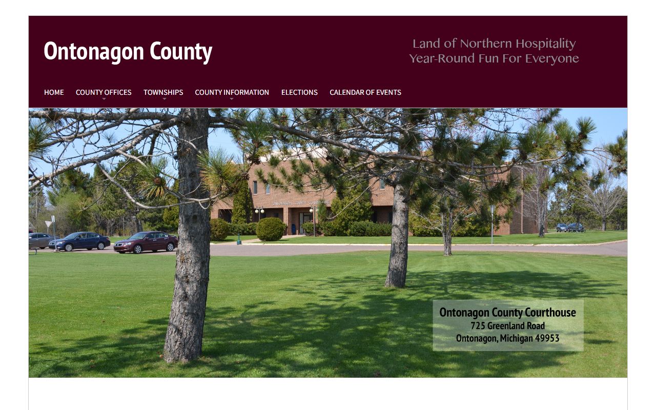 Ontonagon County government website for criminal court records
